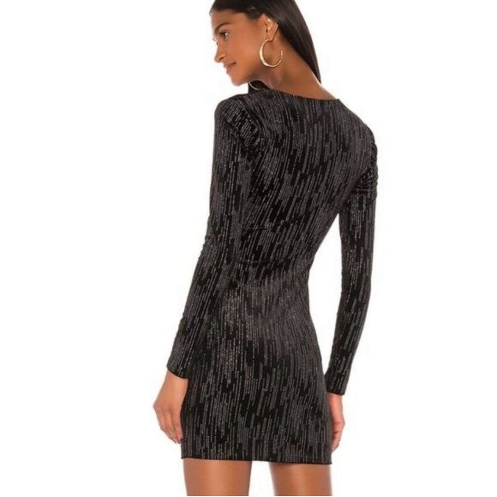 h:ours Revolve Flirt Black Velvet Dress - Picture 2 of 6